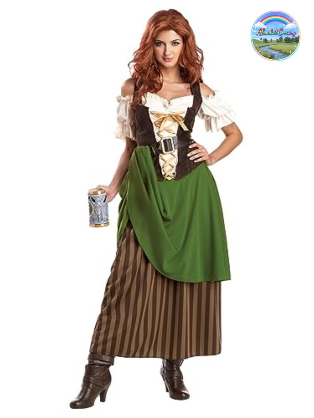 Renaissance Tavern Maiden Costume Dress & Belt Adult